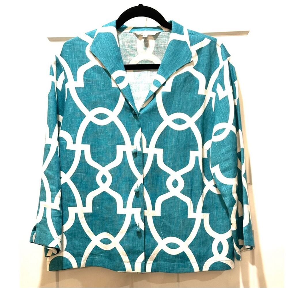 Connie Roberson Woman’s Linen Jacket Blazer Size Large - Picture 9 of 9
